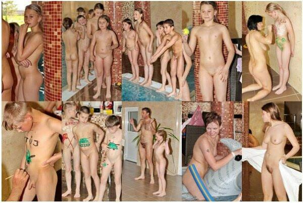 A photo series nudists in a sauna [Pure naturism]