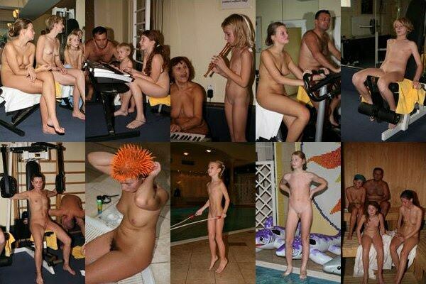 Purenudism - nudists in a gym go in for sports [Pure naturism]