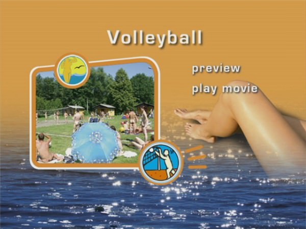 Family nudism - game competition in volleyball outdoors [Pure naturism]