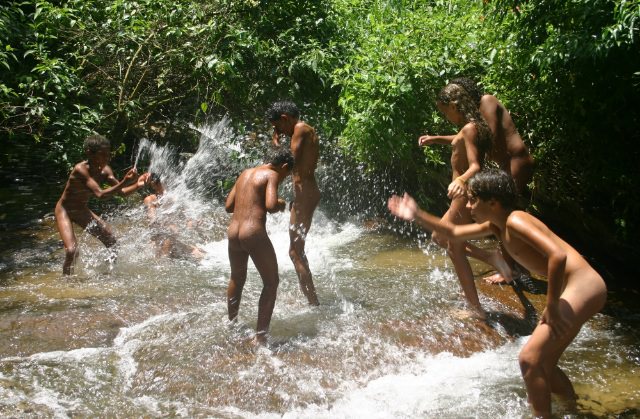 Nudists of Brazil on the small river [Pure naturism]