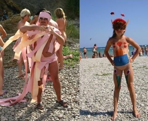 Natural Mud Camouflaging pics - A nudist promotes tolerance and respect for others