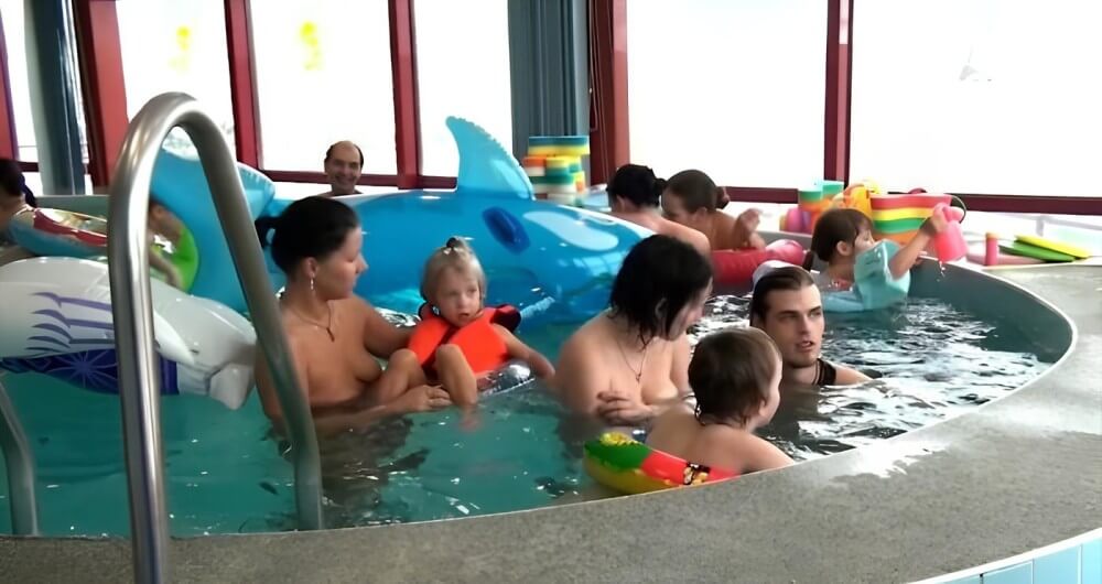 Indoor Swim Exercise - Naturism teaches you to accept yourself and others