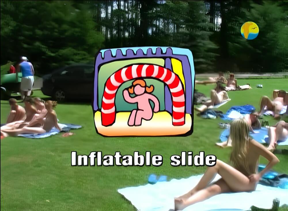 Naturist: Freedom: Inflatable Slide - In nudist culture, sincerity, honesty, and respect for oneself and others are valued