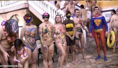 Body paint award lines Full HD - Home naturism in all its glory