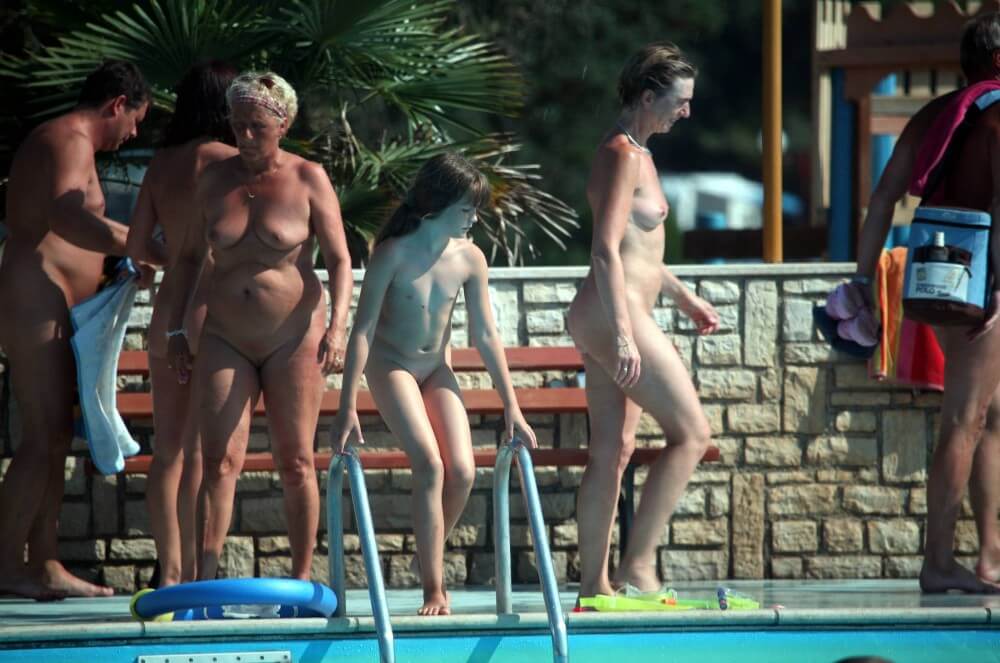 Naturist Pool Cleaning-Up pics - Participation in nudism contributes to personal growth