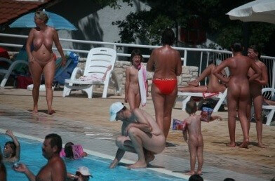 Enjoying The Sunny Pool gallery - Home naturism in all its glory