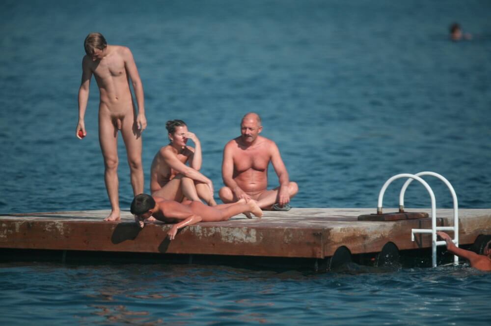 Naturist Family Water Slab pics - Naturism and respect for nature
